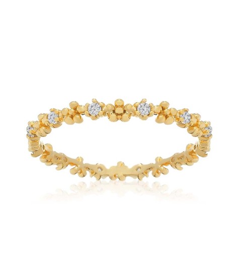  best selling products 2023 dreamy blossom design 925 silver gold plated sparkly diamond flower girl ring