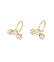  most favorite fine jewelry design 925 sterling silver three small diamond star ear cuff earring
