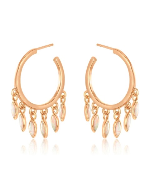  925 silver price per gram high quality hoop opal rainbow hoop tassels pave cubic zircon marquise earrings