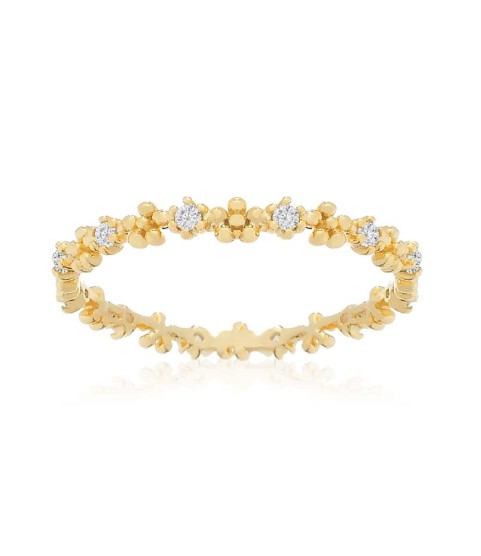  best selling products 2023 dreamy blossom design 925 silver gold plated sparkly diamond flower girl ring